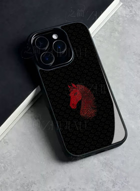 苹果17promax指纹马头玻璃手机壳马年新年祝福有钱适用苹果华为小米15PROFINDX8PRONOVA15proOPPOK13TURBOPRO