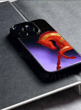 苹果17promax红马j玻璃手机壳马年新年祝福有钱适用苹果华为FINDX9PRONOVA13PROVIVOX200PROMINIP70PRO