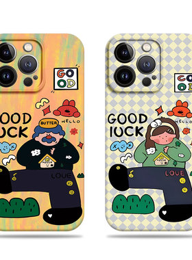 苹果17promax插画大叔女孩菲林情侣手机壳适用苹果华为荣耀400PROVIVOX100S一加ace6P80ULTRANOVA12PRO