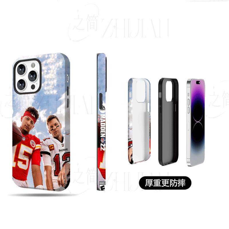麦登橄榄球22磨砂磁吸手机壳大孔亮面硬壳适用苹果iphone18promax华为PURAXVIEWIQOO15ULTRA华为NOVA13PRO