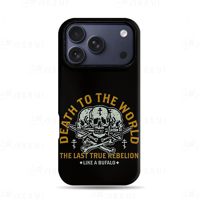 骷髅反叛徽章磨砂磁吸手机壳大孔亮面硬壳适用苹果iphone18promax华为PURAXVIEWIQOONEO6PLus16/15/14