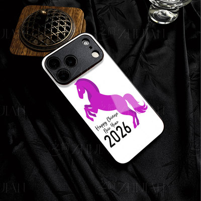 苹果17promax2026马年玻璃手机壳马年新年祝福有钱适用苹果华为OPPOK13TURBOPRO荣耀500proOPPOK12X畅享80PRO