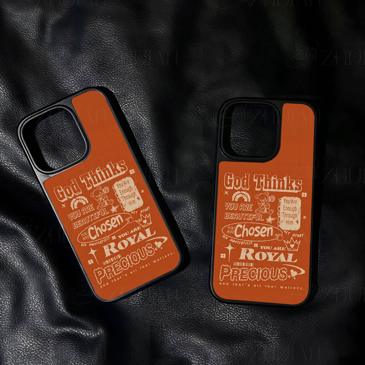 橙色励志图案手机壳大孔电镀黑框碳纤纹二合一磁吸适用苹果17promax华为P60PROPURA80ULTRAPURA70ULTRA