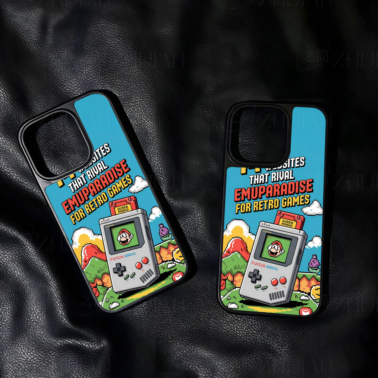 马里奥复古掌机手机壳大孔电镀黑框碳纤纹二合一磁吸适用苹果17promax华为PURA80PROPLUS小米14PROMATE70PROP