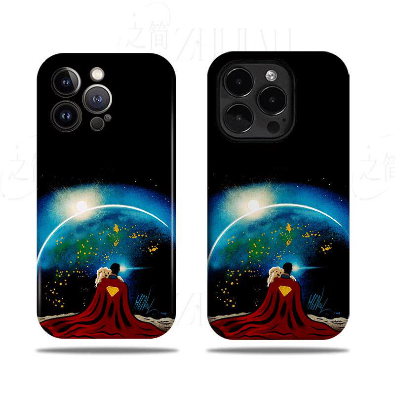 超人与狗观星磨砂磁吸手机壳大孔亮面硬壳适用苹果iphone18promax华为PURAXVIEW小米12PRO荣耀X60GT