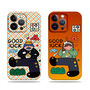 苹果17promax插画大叔女孩菲林情侣手机壳适用苹果华为荣耀GTPROIQOOZ8XMATE40EP70PROVIVOS18PRO