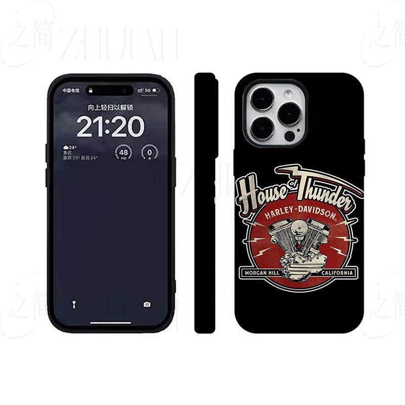 复古哈雷徽章磨砂磁吸手机壳大孔亮面硬壳适用苹果iphone18promax华为PURAXVIEW1加ACE3PROOPPORENO10PRO