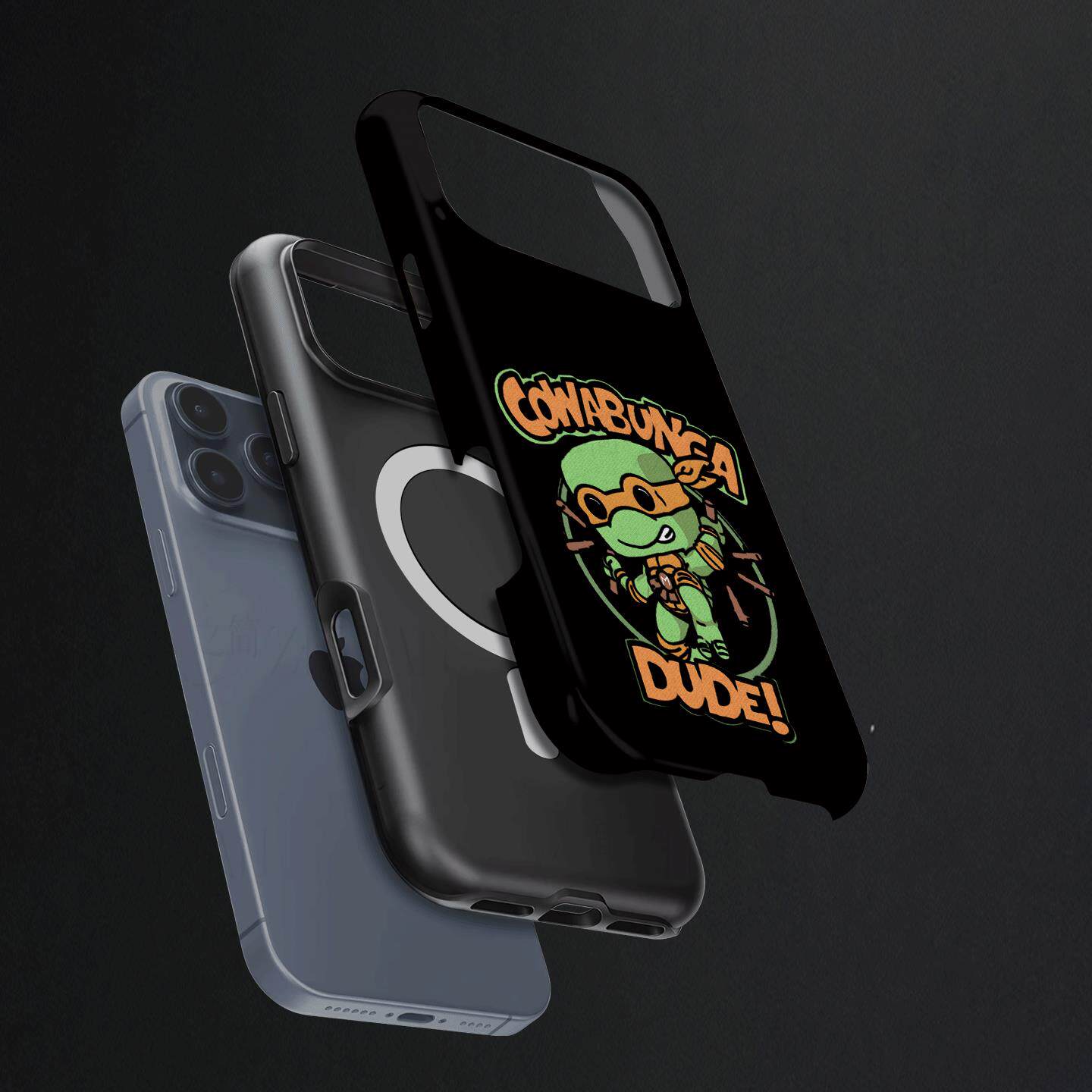 Q版忍者神龟硬壳磨砂磁吸手机壳适用苹果iphone17promax华为小米15PRO荣耀MAGIC8PRO三星S25PLUSMATE70PRO+