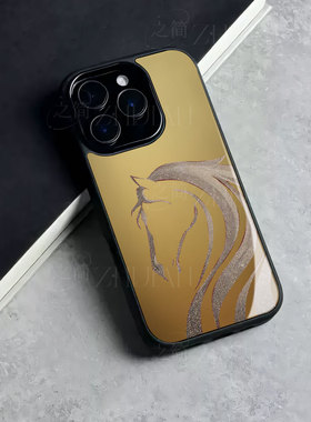 苹果17promax马头ks玻璃手机壳马年新年祝福有钱适用苹果华为真我GT7P70PROIQOOZ10TURBO红米K90PROMAX