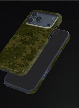 迷彩绿色植物花纹硬壳磨砂磁吸手机壳适用苹果iphone17promax华为三星S25PLUS荣耀MAGIC7PRO小米14pro小米15P