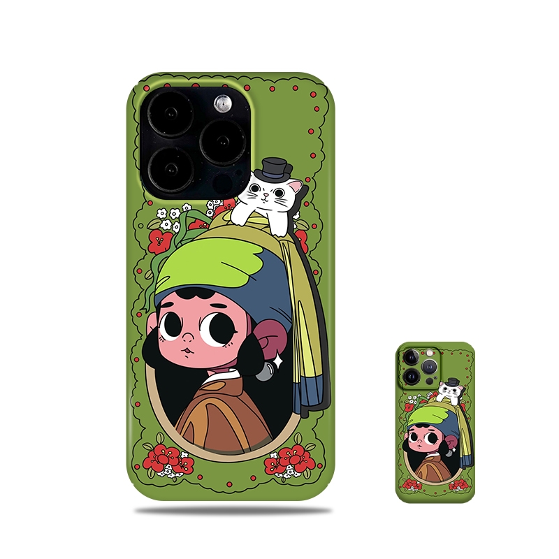 罗小黑适用苹果华为荣耀vivooppo小米iphone14promax菲林硬亮面简约创意个性小众全包半包手机壳保护套