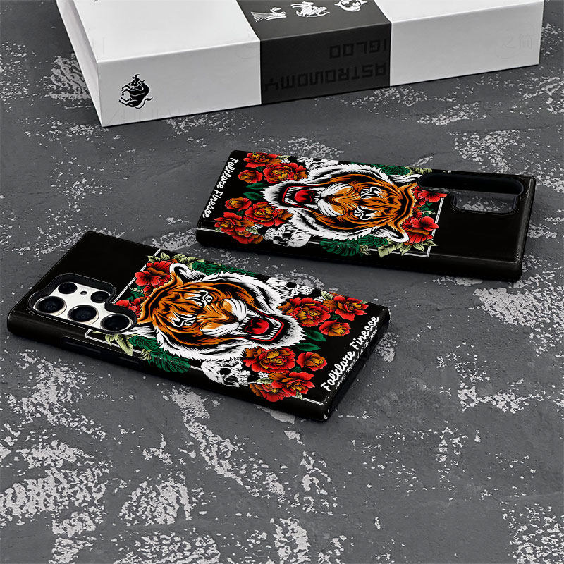 虎头骷髅花卉磨砂磁吸手机壳大孔亮面硬壳适用苹果iphone18promax华为PURAXVIEW小米14PROVIVOS17E