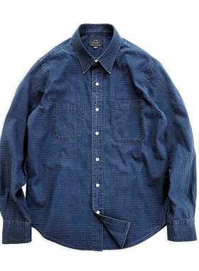 西里布 美式复古提花水洗衬衫全棉阿美咔叽休闲新品非rrl kapital