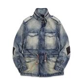 西里布M65战地猎装 立领美式 复古风衣夹克水洗做旧多口袋牛仔非rrl