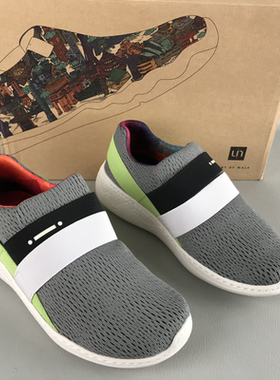 uin品牌旅行鞋时尚拼色轻便透气休闲鞋一脚蹬懒人户外运动单鞋女