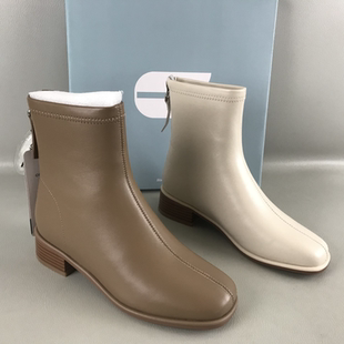 comely/康莉女靴断码撤柜冬季加绒里法式马丁靴真皮时尚百搭棉靴