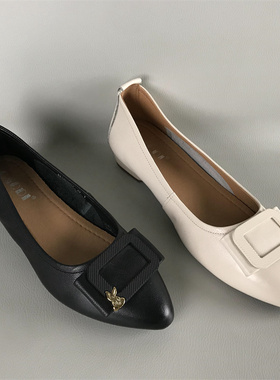 35.40码孤品女鞋正品清仓撤柜处理春夏浅口单鞋平底牛皮时尚瓢鞋