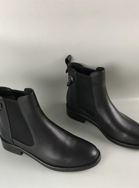 安玛莉短靴专柜断码撤柜处理秋冬季低跟真皮时尚女靴软底切尔西靴