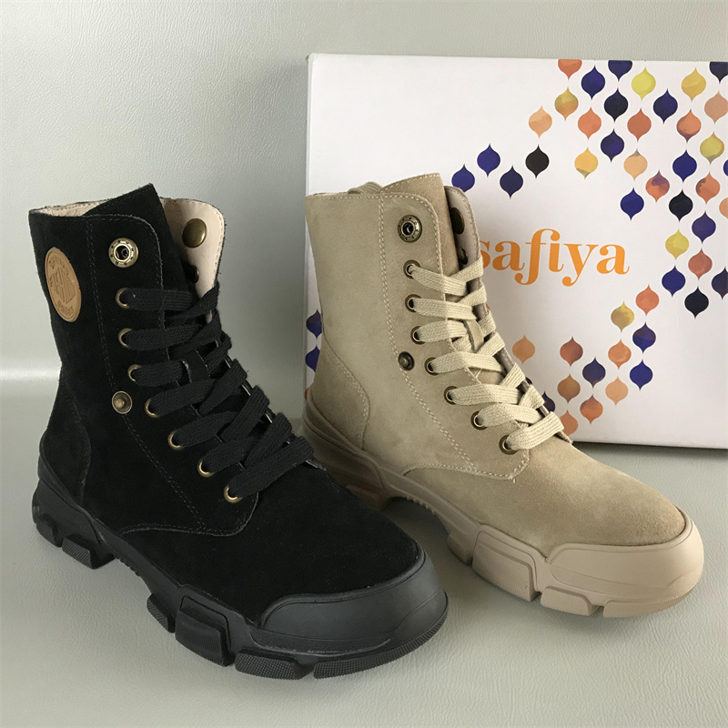 Safiya/索菲娅牛剖层革高帮鞋