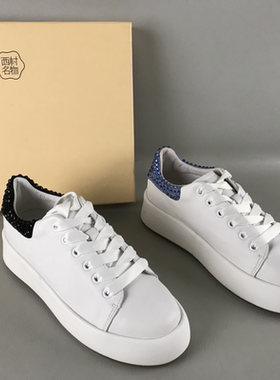 34.35码西村名物正品断码撤柜捡漏系带平底百搭小白鞋真皮单鞋秋