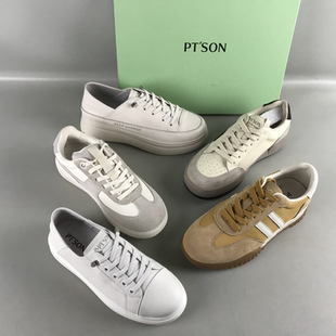 PT'SON百田森女鞋断码撤柜春秋系带厚底百搭小白鞋时尚休闲运动鞋