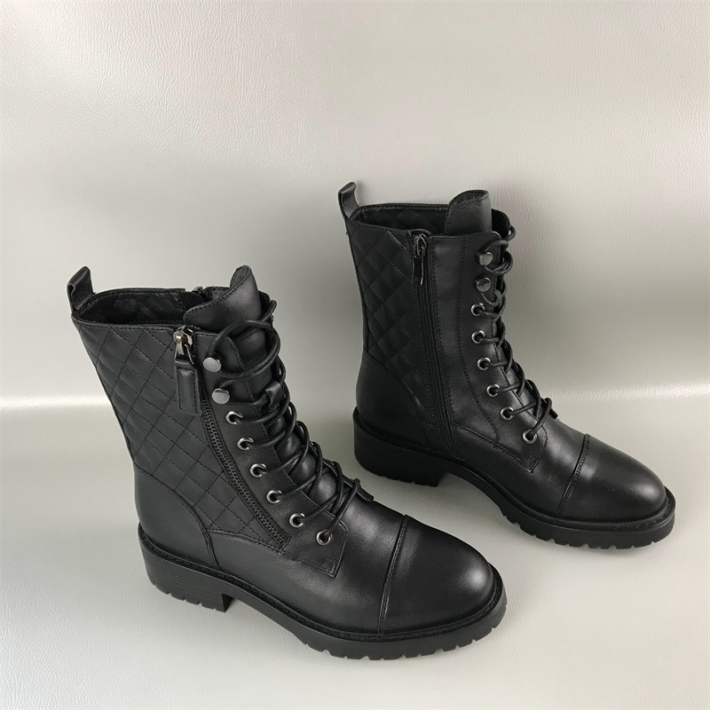 安玛莉马丁靴牛皮革女靴