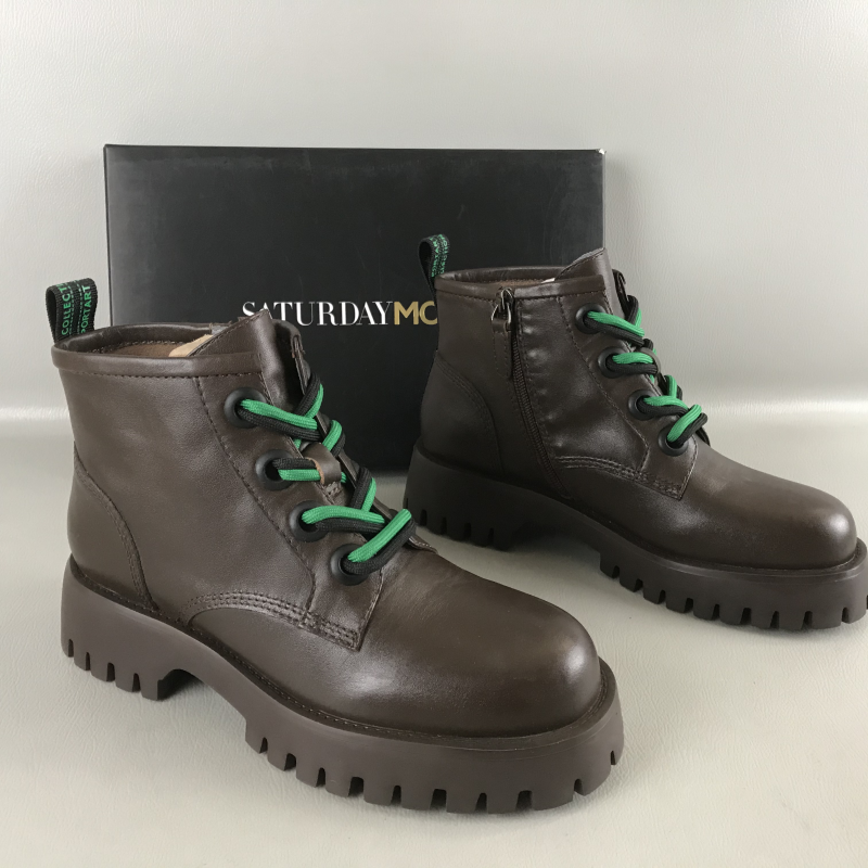 SATURDAYMODE正品女靴断码撤柜秋冬侧拉链厚底马丁靴牛皮短筒单靴,女鞋,马丁靴,淘宝优惠券,粉丝福利购,淘宝优惠卷