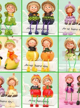 可爱水果蔬菜小人工厂直销摆件树脂工艺品家居桌面装饰品创意摆设