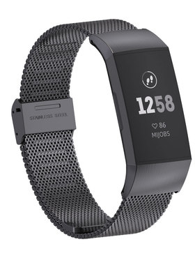 米布斯适用fitbit Charge 6 5 4 3 2表带米兰卡扣磁吸不锈钢腕带