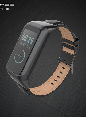 适用华米amazfit cor2米动手环2表带A1712米兰腕带牛皮金属替换带