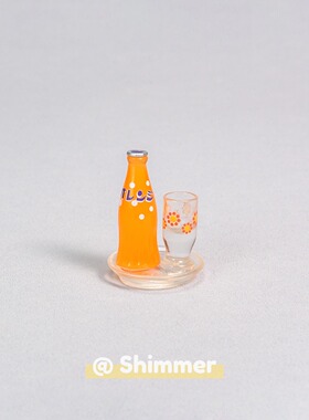 橙色饮料瓶树脂桌面摆件