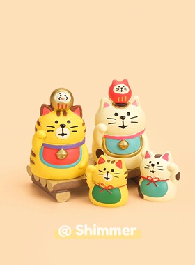 招财猫树脂桌面摆件春节礼物