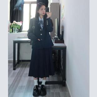 韩版 西装 新款 女春季 宽松小个子西服两件套 外套百褶半身裙制服套装