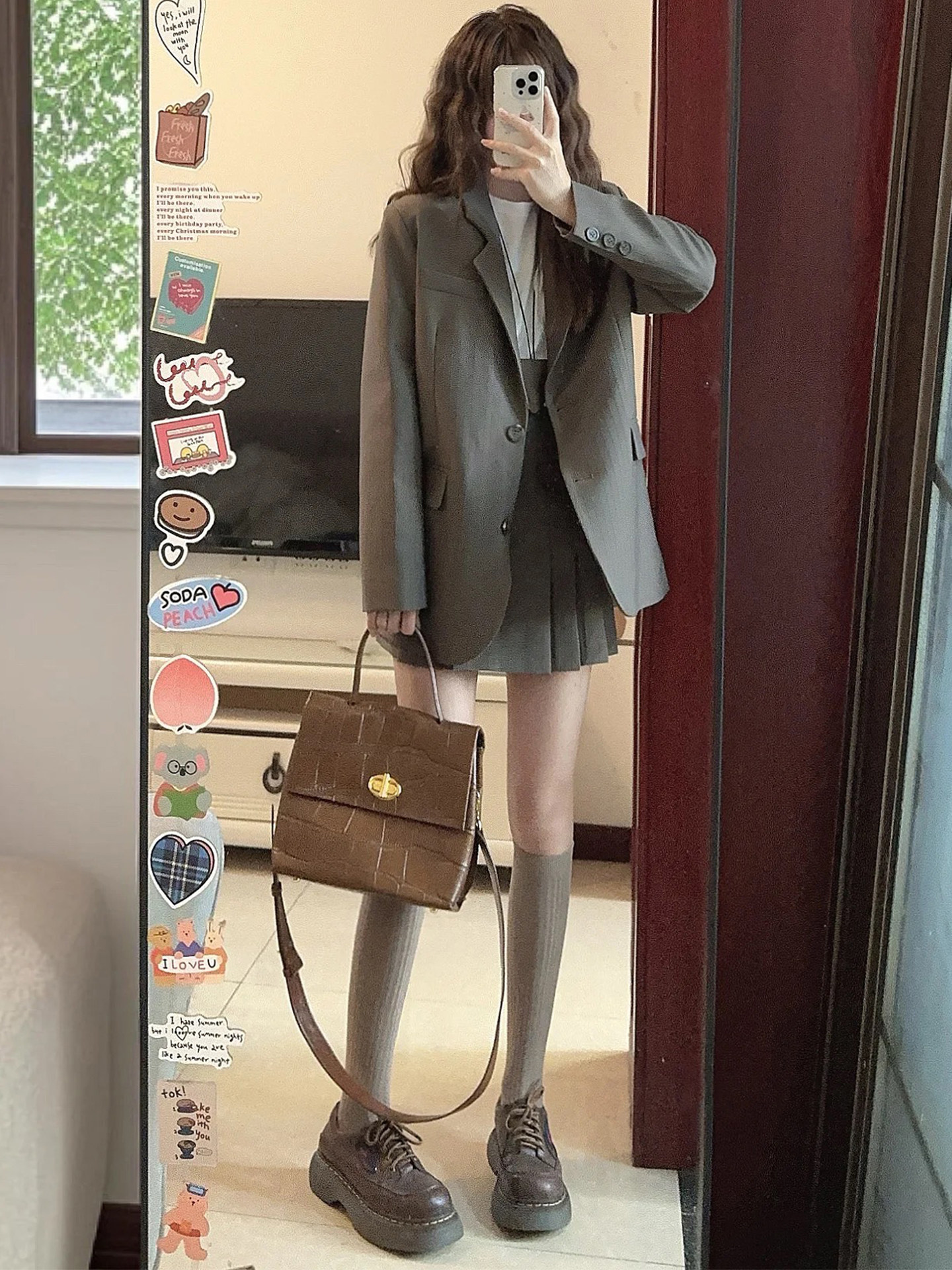 小个子灰色西装外套女春秋新款韩版宽松显瘦高级感休闲百搭上衣