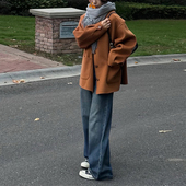 呢子大衣女秋冬装 清仓款 美拉德风穿搭焦糖色短款 今年流行毛呢外套