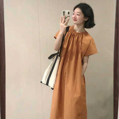 休闲显瘦宽松衬衫连衣裙慵懒中长