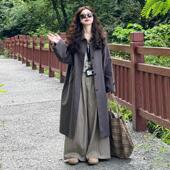 新款 韩系穿搭小个子中长款 风衣女2025早春季 高级感英伦风外套上衣
