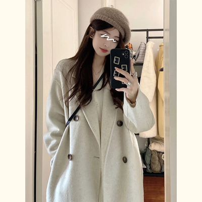 韩版小个子宽松显瘦休闲毛呢外套