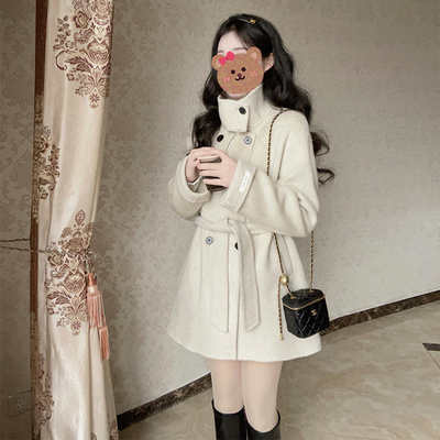 小个子立领毛呢外套！不起球！