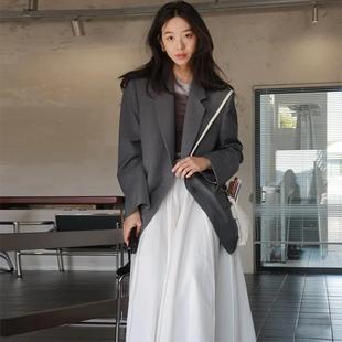 通勤廓形休闲宽松气质西服 新款 高级感灰色小个子西装 外套女春季