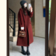 高级感双排扣红色毛呢外套女秋冬新款 韩版 小个子宽松显瘦呢子大衣