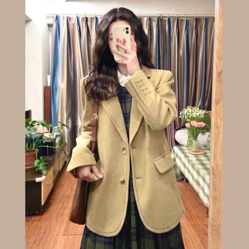 短款西服上衣小个子西装毛呢外套
