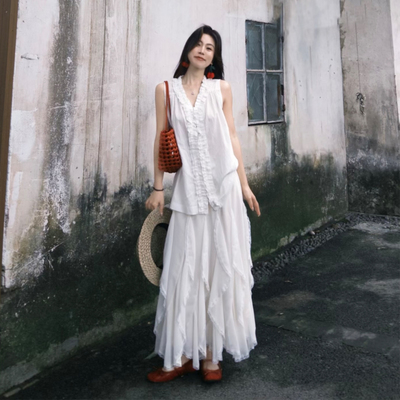 夏季法式度假风女两件套