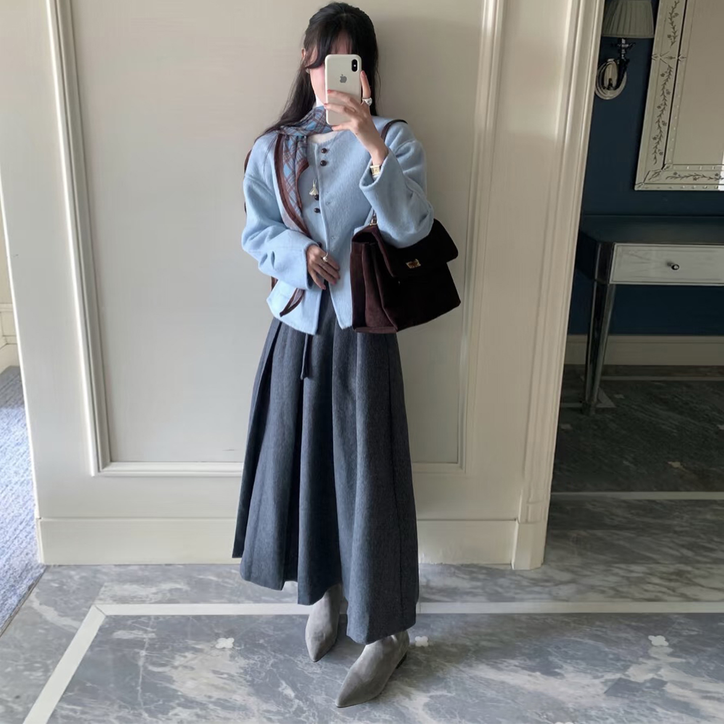 韩版小个子宽松显瘦百搭呢子大衣