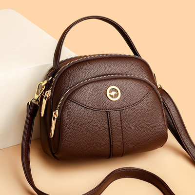 真皮质感女包2025新贝壳包