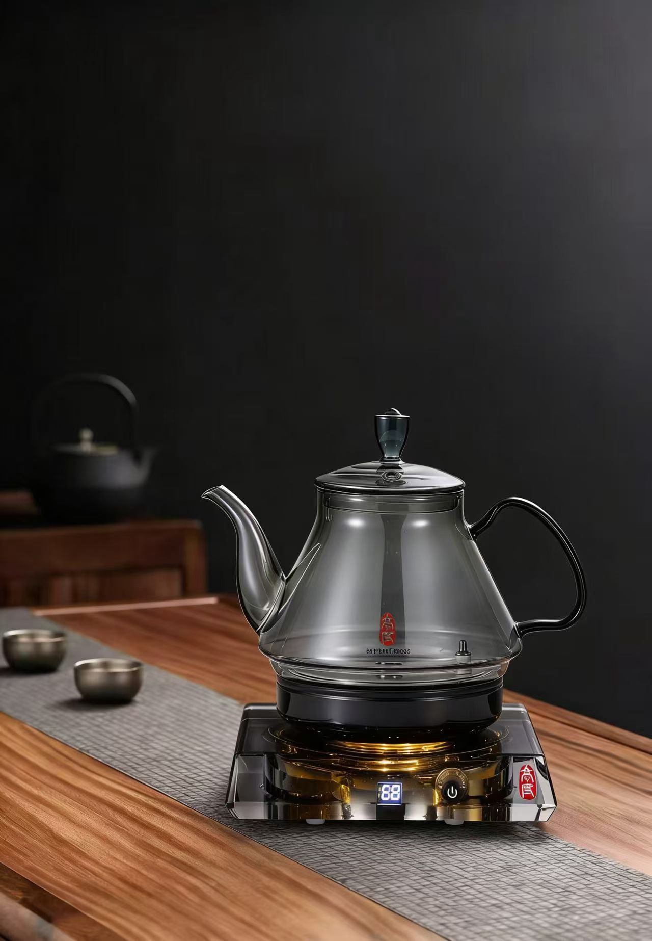 高度615变频烧水壶水晶底座底部上水恒温泡茶一体机玻璃电茶炉