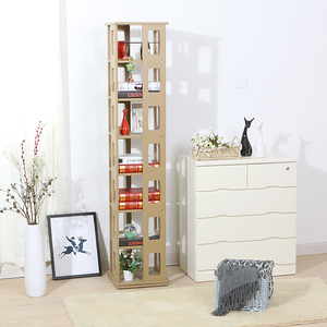 旋转书架 简易书架置物架简约现代多层落地儿童收纳架学生书柜