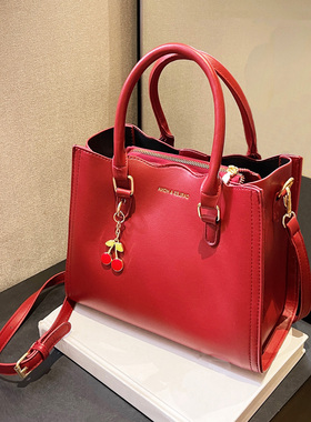 红色新娘包结婚用手提包2025新款婚包时尚单肩斜挎包大容量通勤包