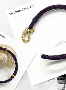 环保头层羊皮绳手链DIY钛钢龙虾扣镀金手链小羊皮真皮子手绳DIRCO