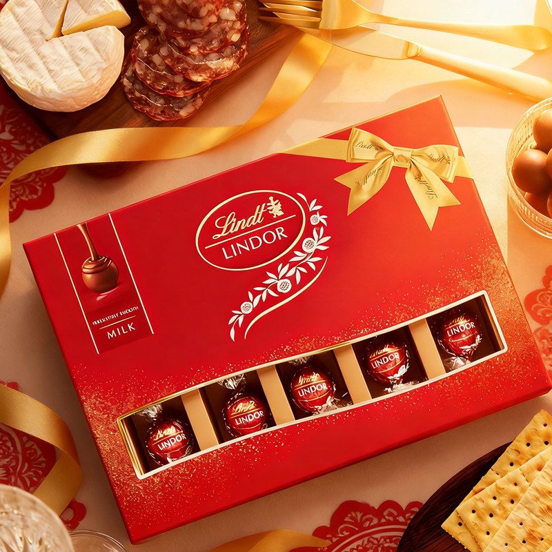 Lindt瑞士莲进口软心球精选牛奶巧克力礼盒168g送礼生日节日礼物